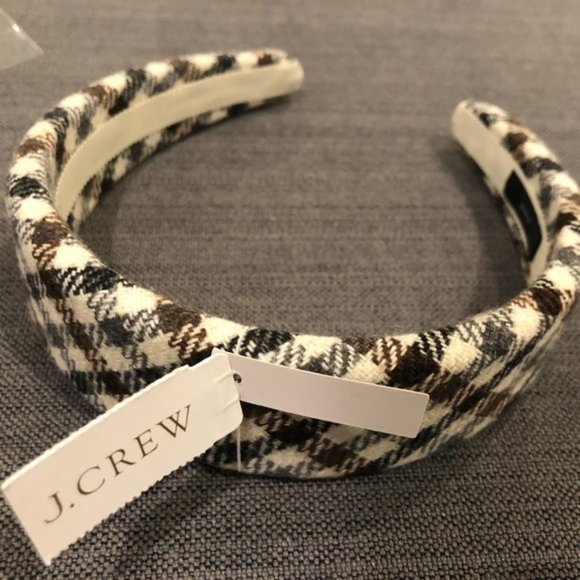 J. Crew Wide Wool Headband In Check Plaid - Picture 4 of 4